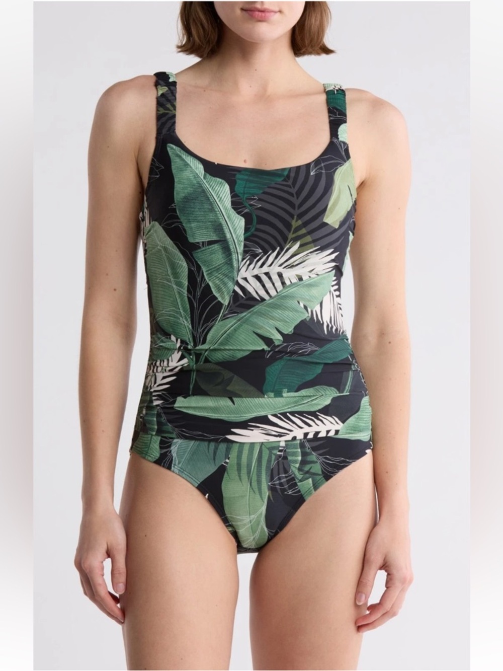 Jantzen Black Jolie One Piece Black Boho Palm